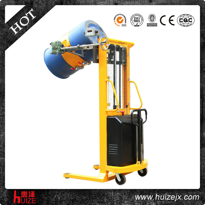 HZFSDSSQ-11称重半电动手翻转油桶车(全抱夹)1 HZFSDSSQ-11称重半电动手翻转油桶车(全抱夹)1
